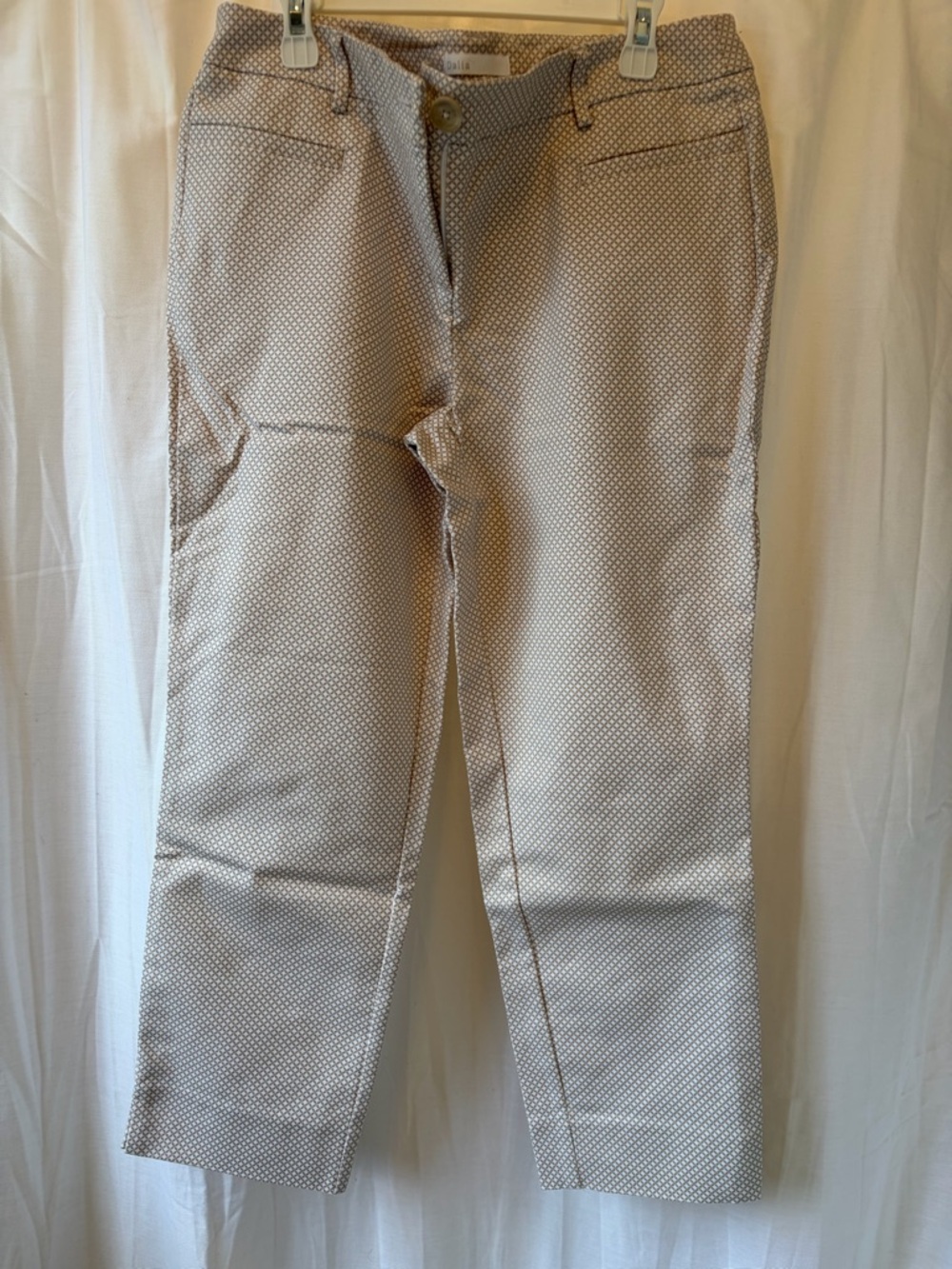 Dahlia Women’s Beige Patterned Dress Pant Capris